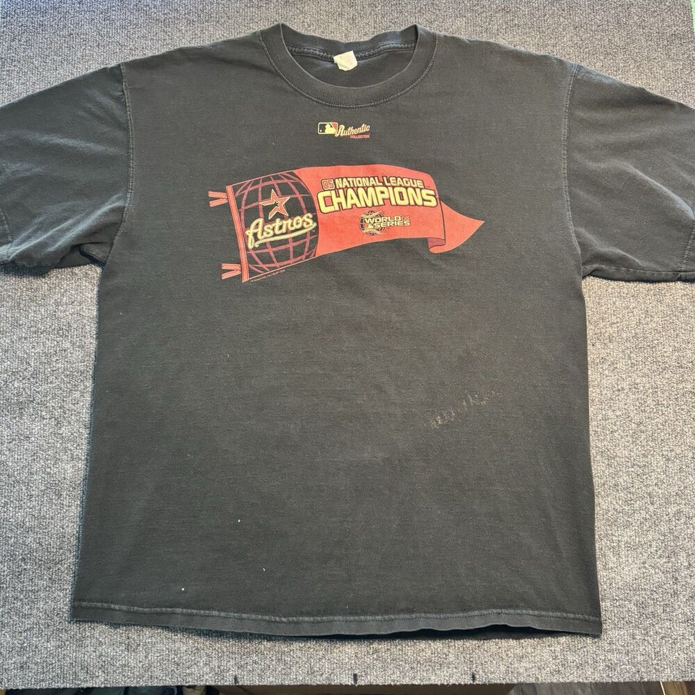 Vintage 2005 Houston Astros NL Champions World Series T-Shirt Black XL